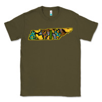Army Green Western Tenessee Map Sunflower Pattern Classic Tee - Bettercallsaul
