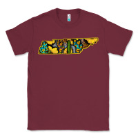 Burgundy Western Tenessee Map Sunflower Pattern Classic Tee - Bettercallsaul