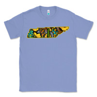 Colony Blue Western Tenessee Map Sunflower Pattern Classic Tee - Bettercallsaul