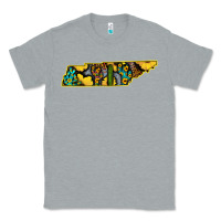 Heather Grey Western Tenessee Map Sunflower Pattern Classic Tee - Bettercallsaul