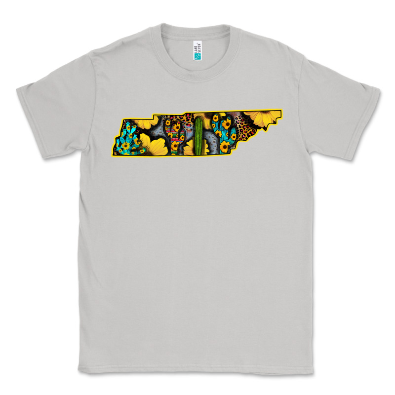 Western Tenessee Map Sunflower Pattern Classic Tee by Bettercallsaul | Teevron