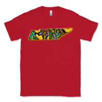 Red Western Tenessee Map Sunflower Pattern Classic Tee - Bettercallsaul