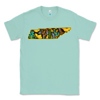 Seafoam Western Tenessee Map Sunflower Pattern Classic Tee - Bettercallsaul