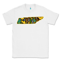 White Western Tenessee Map Sunflower Pattern Classic Tee - Bettercallsaul