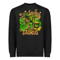 Black St. Patrick's day lucky Saurus Heavyweight Sweatshirt - HowdyJamesFarm