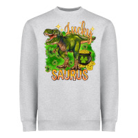 Heather Grey St. Patrick's day lucky Saurus Heavyweight Sweatshirt - HowdyJamesFarm