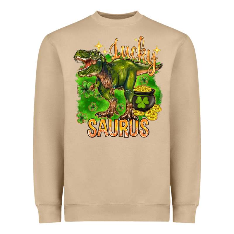St. Patrick's Day Lucky Saurus Heavyweight Sweatshirt by HowdyJamesFarm | Teevron