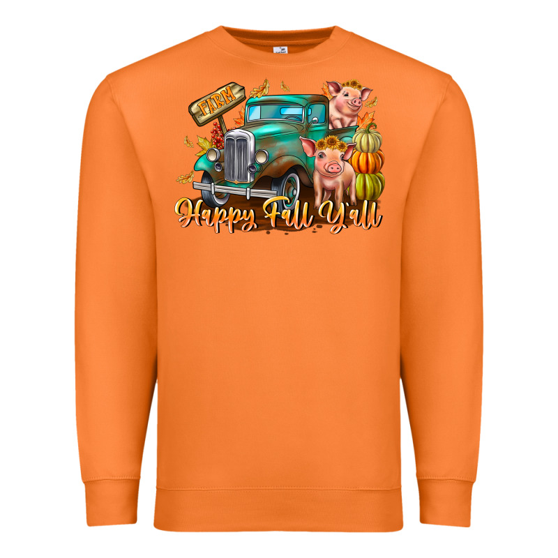 Farm Happy Fall Y'all Premium Sweatshirt by CowhideDigitalArt | Teevron