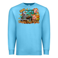 Ocean Blue Farm Happy Fall Y'all Premium Sweatshirt - CowhideDigitalArt