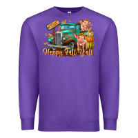 Purple Farm Happy Fall Y'all Premium Sweatshirt - CowhideDigitalArt