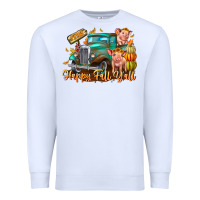 White Farm Happy Fall Y'all Premium Sweatshirt - CowhideDigitalArt
