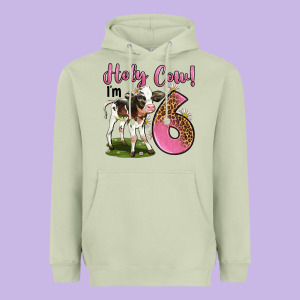 Holy Cow I'm 6 Years Old Heavyweight Hoodie Designed By Lillyallendesigns