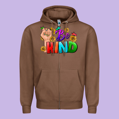 Be Kind Lgbtq+ Zipper Hoodie Designed By Bundleandbundleshop