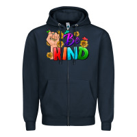 Navy Be Kind LGBTQ+ Zipper Hoodie - BundleAndBundleShop