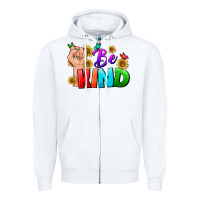 White Be Kind LGBTQ+ Zipper Hoodie - BundleAndBundleShop