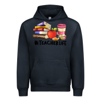 Navy teacher life with books  pen and coffee Urban Hoodie - Artiststas