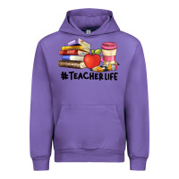 Tulip teacher life with books  pen and coffee Urban Hoodie - Artiststas