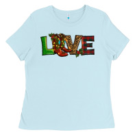 Baby Blue Christmas boots love Ladies Tee - RanaPortraitStore