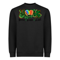Black Peace love St. Patrick's Day Heavyweight Sweatshirt - CowGirlArtShop