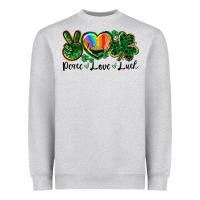 Peace Love St. Patrick's Day Heavyweight Sweatshirt | Teevron