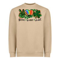 Mushroom Peace love St. Patrick's Day Heavyweight Sweatshirt - CowGirlArtShop