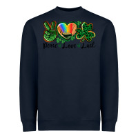 Navy Peace love St. Patrick's Day Heavyweight Sweatshirt - CowGirlArtShop
