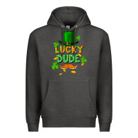 Charcoal Heather lucky dude St. Patricks Day Premium Hoodie - FaDigitalArtStudio