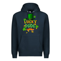 Navy lucky dude St. Patricks Day Premium Hoodie - FaDigitalArtStudio