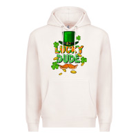 Pale Pink lucky dude St. Patricks Day Premium Hoodie - FaDigitalArtStudio