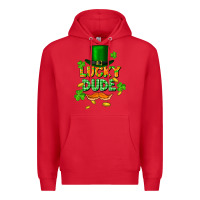 Red lucky dude St. Patricks Day Premium Hoodie - FaDigitalArtStudio