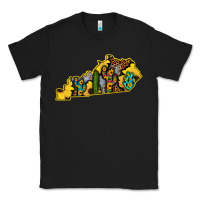 Black Kentucky Map Western Sunflower Pattern Classic Tee - Bettercallsaul