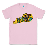 Bubblegum Pink Kentucky Map Western Sunflower Pattern Classic Tee - Bettercallsaul
