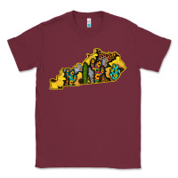 Burgundy Kentucky Map Western Sunflower Pattern Classic Tee - Bettercallsaul