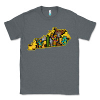 Charcoal Heather Kentucky Map Western Sunflower Pattern Classic Tee - Bettercallsaul