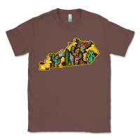 Chestnut Kentucky Map Western Sunflower Pattern Classic Tee - Bettercallsaul