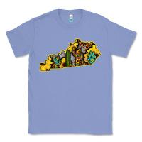 Colony Blue Kentucky Map Western Sunflower Pattern Classic Tee - Bettercallsaul