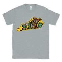 Heather Grey Kentucky Map Western Sunflower Pattern Classic Tee - Bettercallsaul