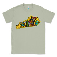 Matcha Kentucky Map Western Sunflower Pattern Classic Tee - Bettercallsaul