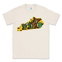 Natural Kentucky Map Western Sunflower Pattern Classic Tee - Bettercallsaul