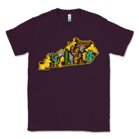 Plum Kentucky Map Western Sunflower Pattern Classic Tee - Bettercallsaul