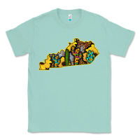 Seafoam Kentucky Map Western Sunflower Pattern Classic Tee - Bettercallsaul