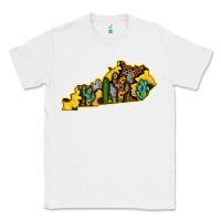 White Kentucky Map Western Sunflower Pattern Classic Tee - Bettercallsaul