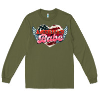 Army Green American babe Long Sleeve Tee - HowdyJamesFarm