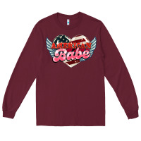 Burgundy American babe Long Sleeve Tee - HowdyJamesFarm