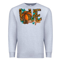 Heather Grey Love Fall Y'all Premium Sweatshirt - CowhideDigitalArt