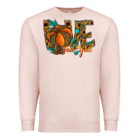 Pale Pink Love Fall Y'all Premium Sweatshirt - CowhideDigitalArt