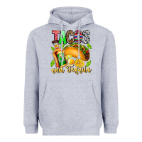 Heather Grey Tacos And Tequila Heavyweight Hoodie - CowhideDigitalArt