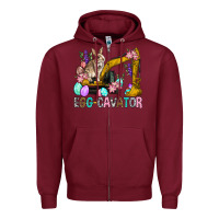 Burgundy Egg Cavator Easter Zipper Hoodie - BundleAndBundleShop
