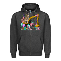 Charcoal Heather Egg Cavator Easter Zipper Hoodie - BundleAndBundleShop