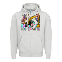 Dove Grey Egg Cavator Easter Zipper Hoodie - BundleAndBundleShop